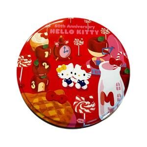 Sanrio 50th Anniversary Hello Kitty Round Tin Canister – Empty